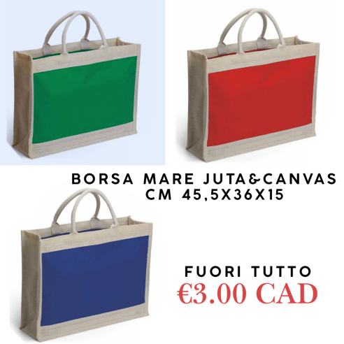 BORSA MARE IN IUTA E CANVAS cm...