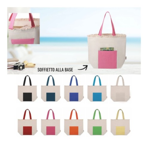 Borsa Mare Bicolore in Cotone Riciclato