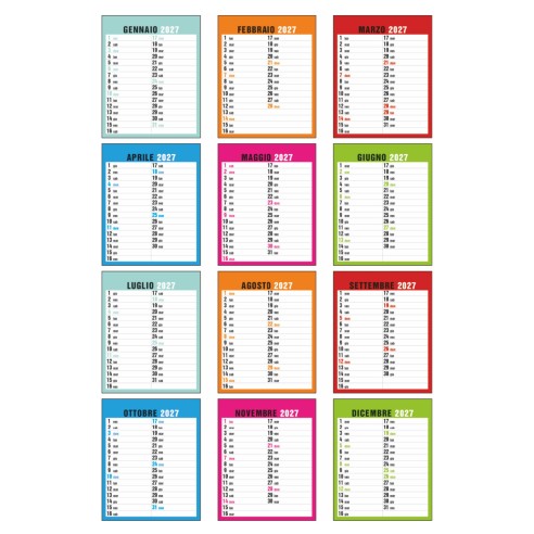 Calendario norvegese Multicolor