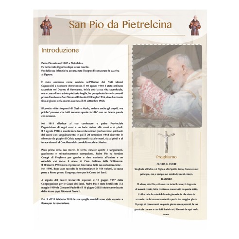 Calendario illustrato " PADRE PIO"