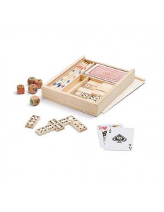 SET DI GIOCHI 4 IN 1 IN SCATOLA DI LEGNO