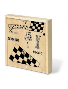SET 4 IN 1 : SCACCHI -DOMINO-MIKADO-DADI