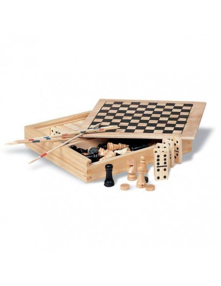 SET 4 IN 1 : SCACCHI -DOMINO-MIKADO-DADI