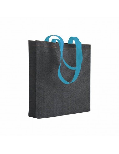 SHOPPER IN TNT STAMPATO EFFETTO JEANS