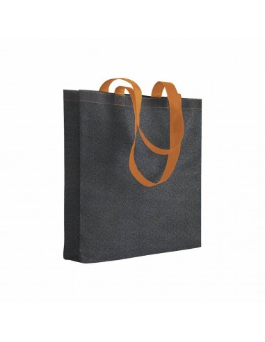 SHOPPER IN TNT STAMPATO EFFETTO JEANS