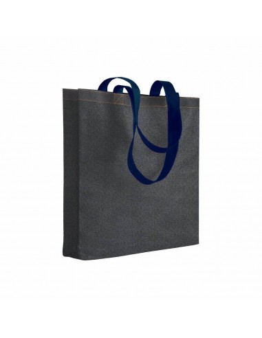 SHOPPER IN TNT STAMPATO EFFETTO JEANS