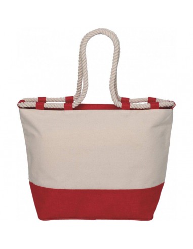 BIG BORSA MARE IN CANVAS CON ZIP E MANICI IN CORDA