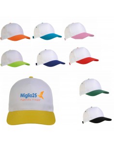 CAPPELLO BICOLORE 5 PANNELLI REGOLAZIONE CON VELCRO