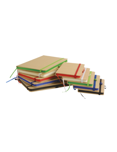 NOTES A RIGHE IN CARTA RICICLATA CON PAGINE COLORATE CM 9X14