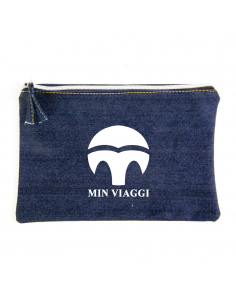 BEAUTY CASE CON CHIUSURA ZIP EFFETTO JEANS