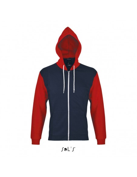 FELPA UNISEX CON CAPPUCCIO E PARTICOLARI IN CONTRASTO