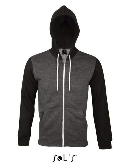 FELPA UNISEX CON CAPPUCCIO E PARTICOLARI IN CONTRASTO