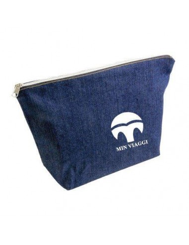 BEAUTY CASE IN DENIM 100%COTONE CON CHIUSURA ZIP