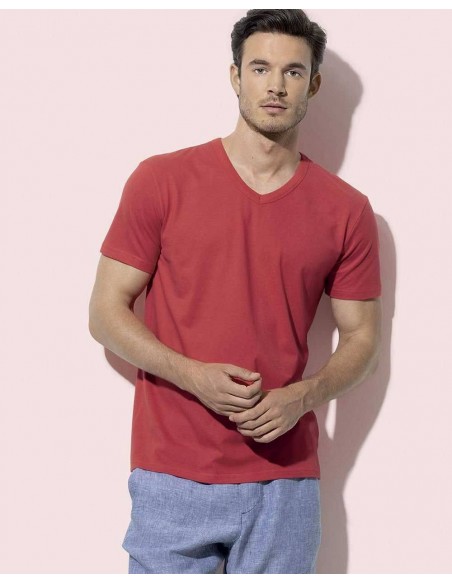 T-SHIRT UOMO CON SCOLLO A V 160 GR