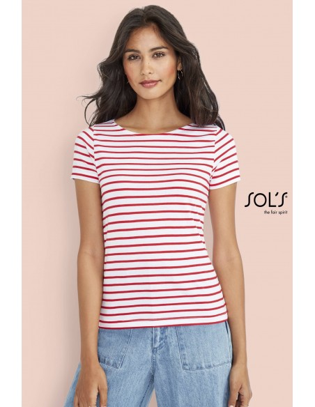 T-SHIRT DONNA RIGATA GIROCOLLO