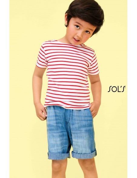 T-SHIRT KIDS GIROCOLLO RIGATA