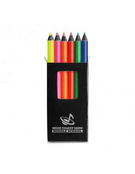 SCATOLA CON 6 MATITE FLUO