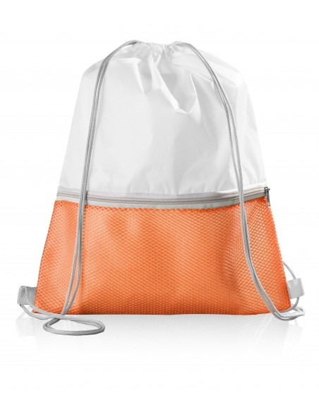 SACCA ZAINO CON TASCA FRONTALE IN MESH CHIUSA DA ZIP