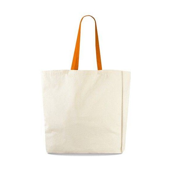 SHOPPER IN COTONE PESANTE CON MANICI COLORATI