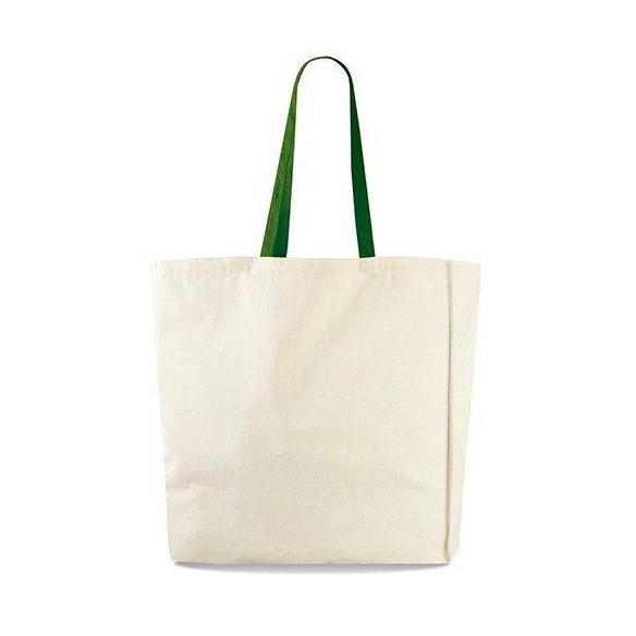 SHOPPER IN COTONE PESANTE CON MANICI COLORATI