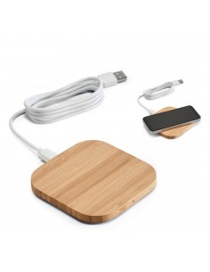 CARICATORE WIRELESS IN BAMBU DA 5W CON CAVO